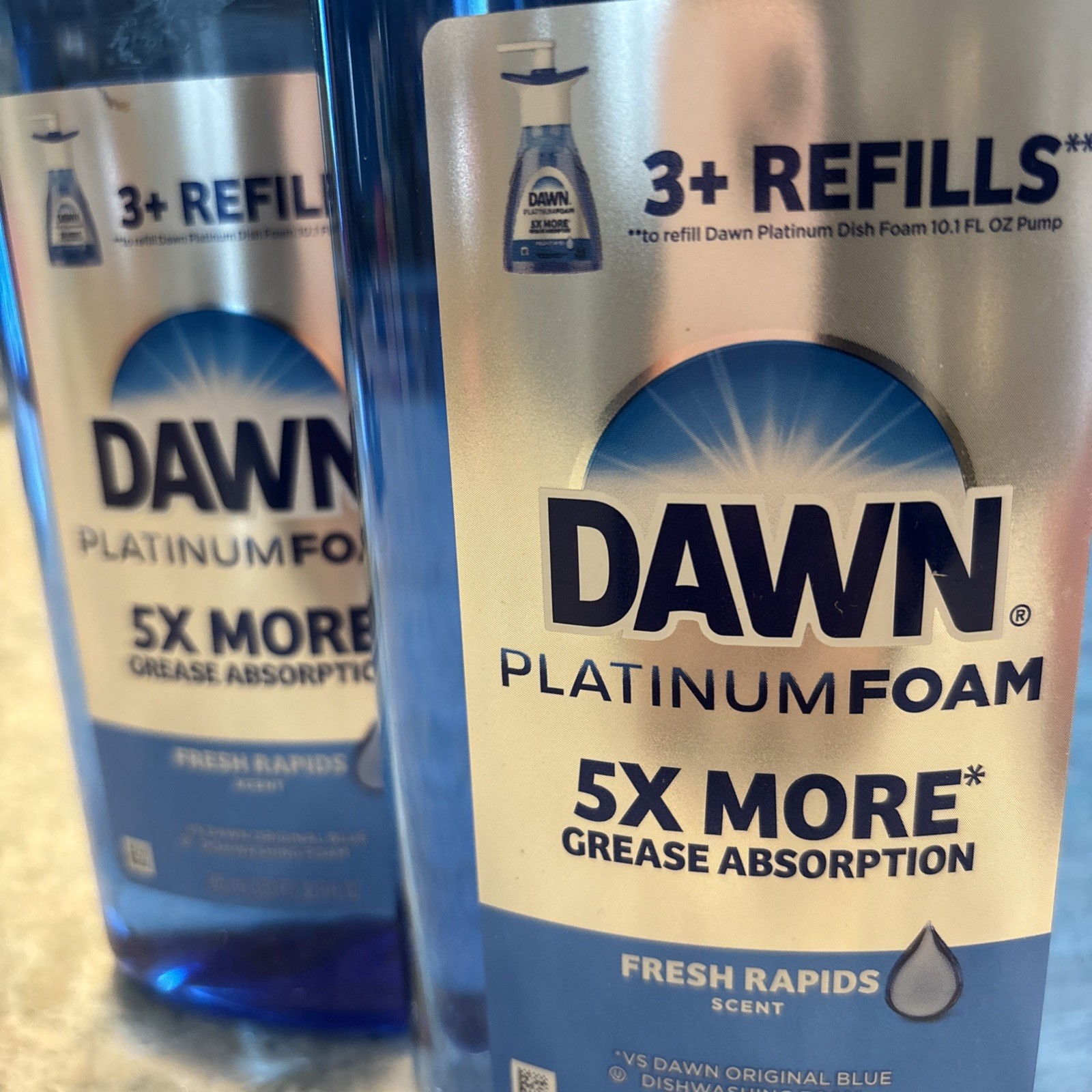 Dawn Platinum Foam Dishwashing Foam Refills Fresh Rapids 30.9oz 2 Pack