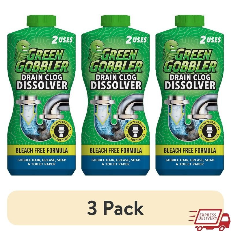 Septic Safe Drain Clog Remover 3 Pack Bleach Free Hair Soap Scum Grease Cleaner