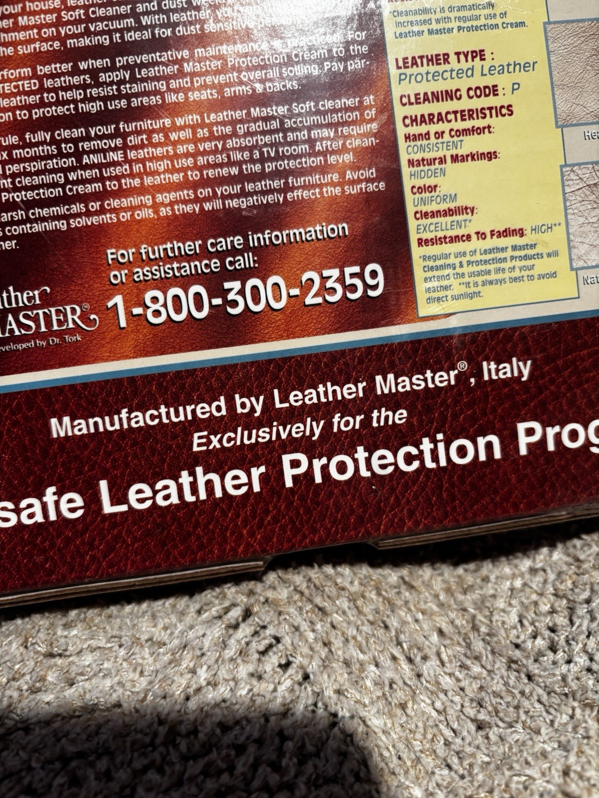Leather Master Stainsafe Leather Care Kit Cleaner Cream Ink Lifter NEW Sealed