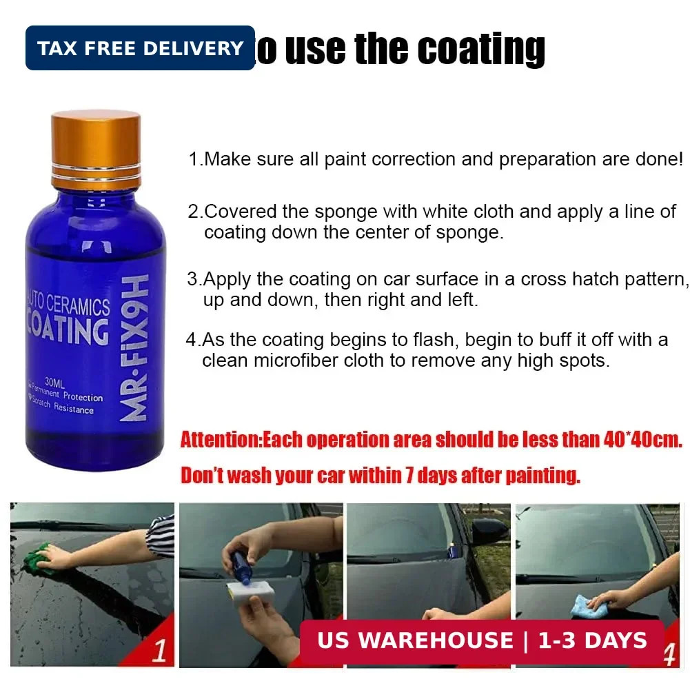 Ceramic Coating, 9H Nano Ceramic Coating for Cars, Super Hydrophobic High Gloss