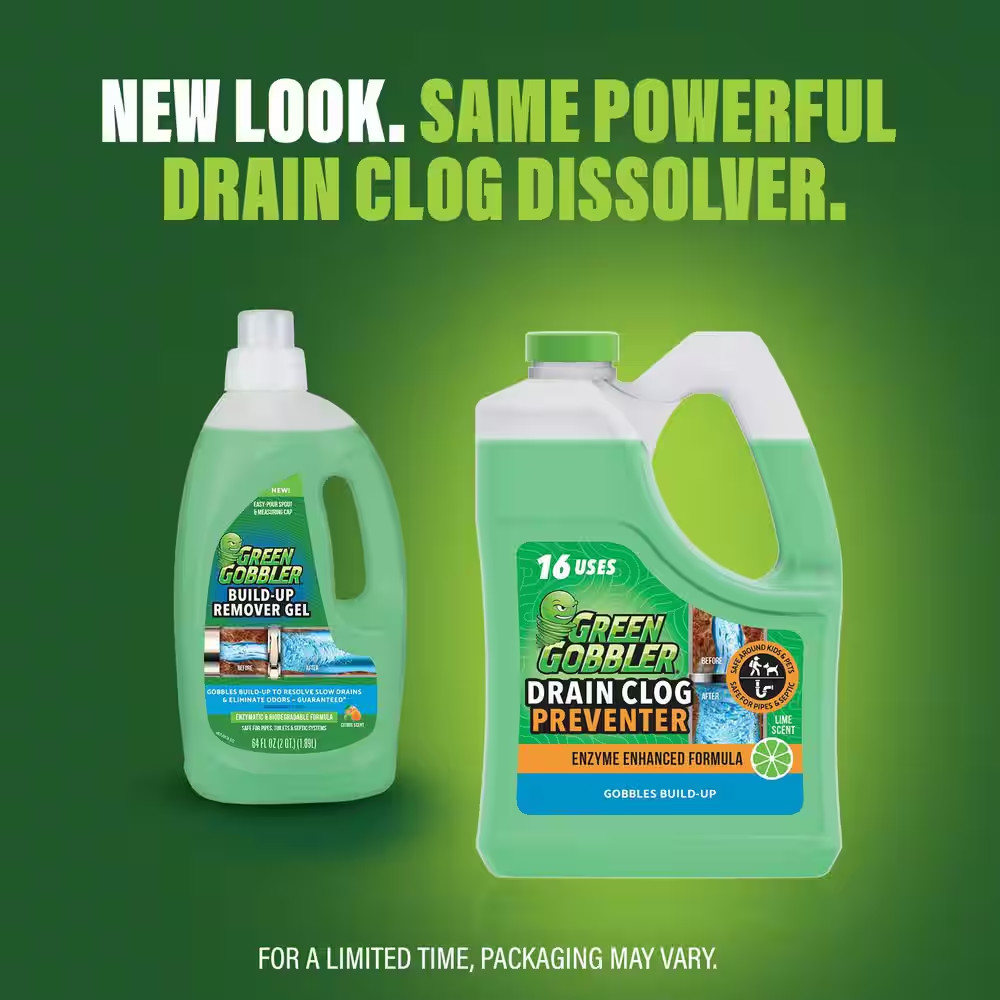 64 Oz. Build up Remover Gel and Drain Cleaner for Toilet, Tub, Shower and Sink D