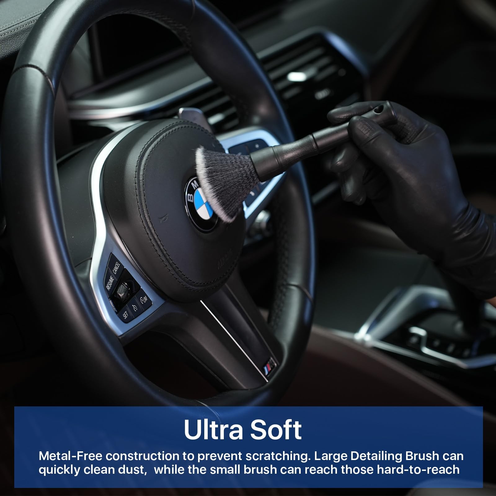 Car Ultra Soft Bristles Detailing Brushes, Curveball XL Synthetic Brushes, In…