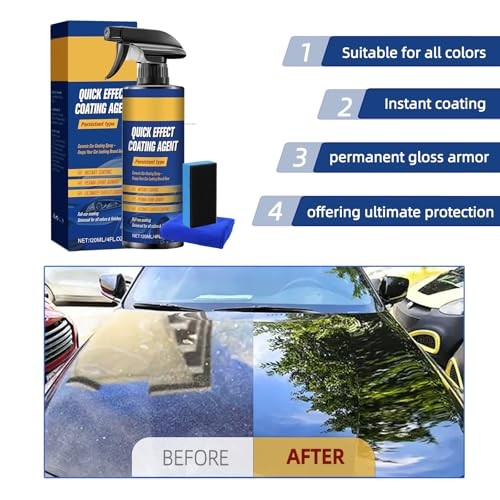 2Pcs Advanced Car Quick-Acting Coating Agent Spray, Scratch Wax Polish