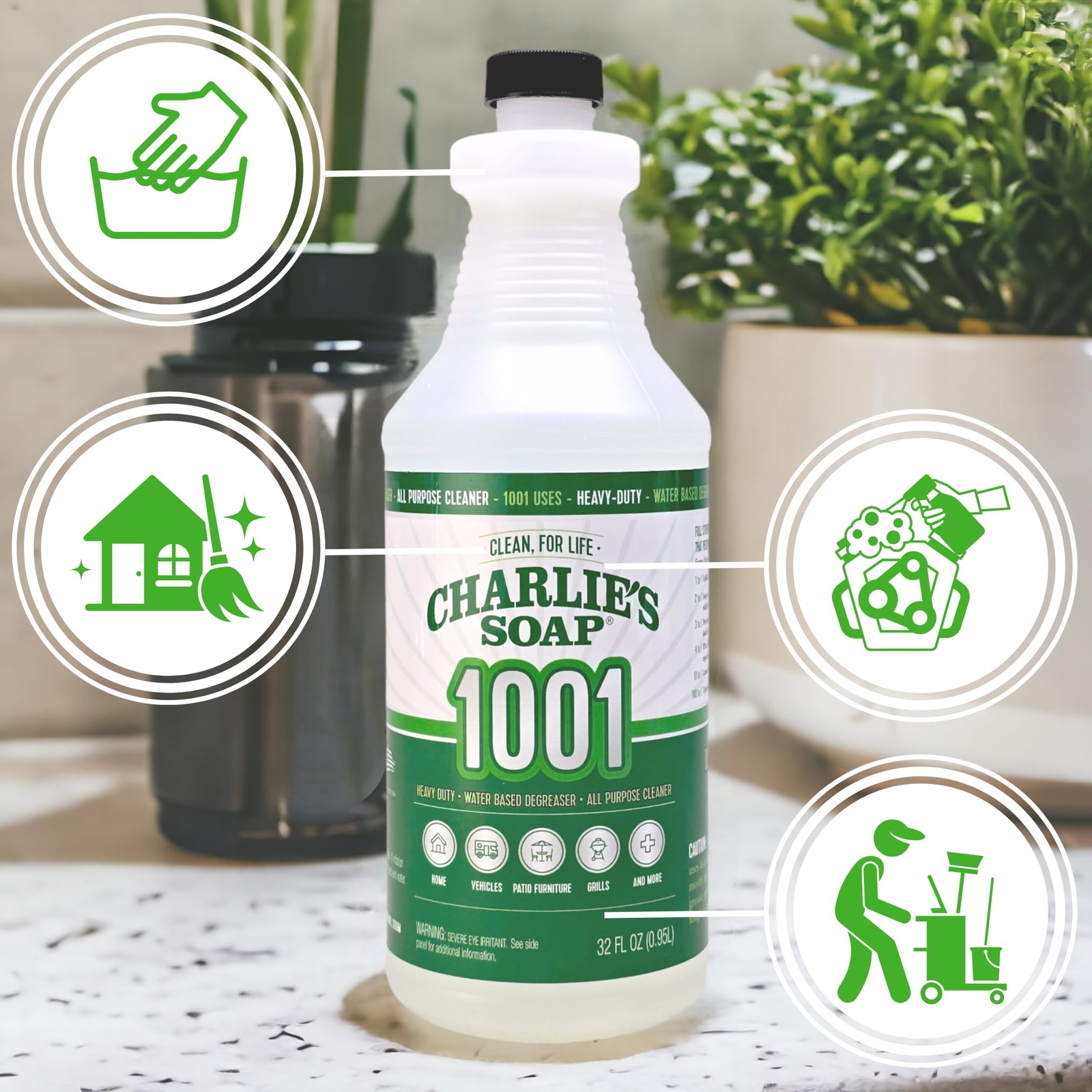 1001 Cleaner Heavy Duty Biodegradable Concentrated All Purpose Water Based Degre