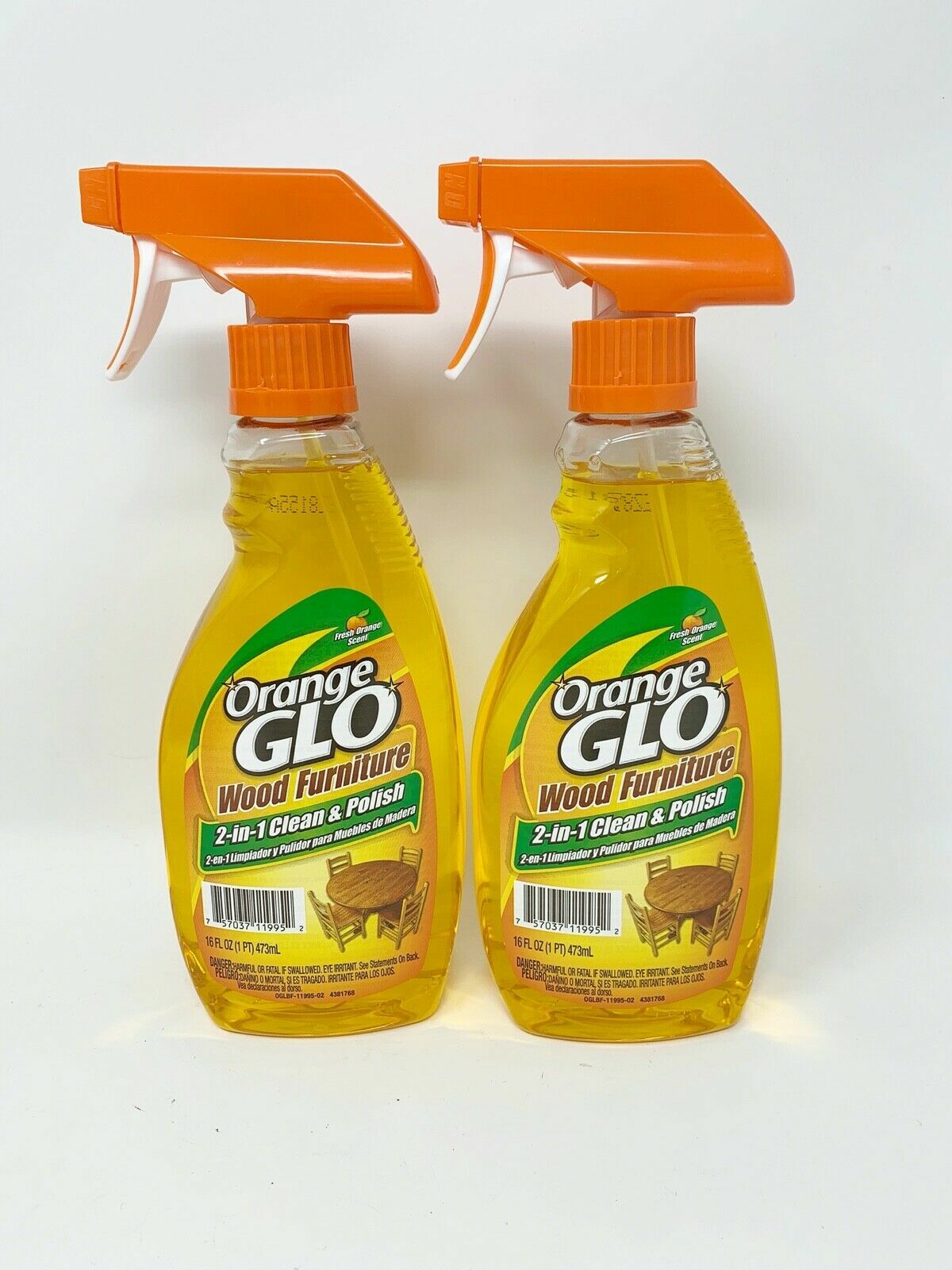 2 Orange Glo Wood Furniture Hardwood Cleaner 2 In 1 Clean & Polish 32 Oz NEW
