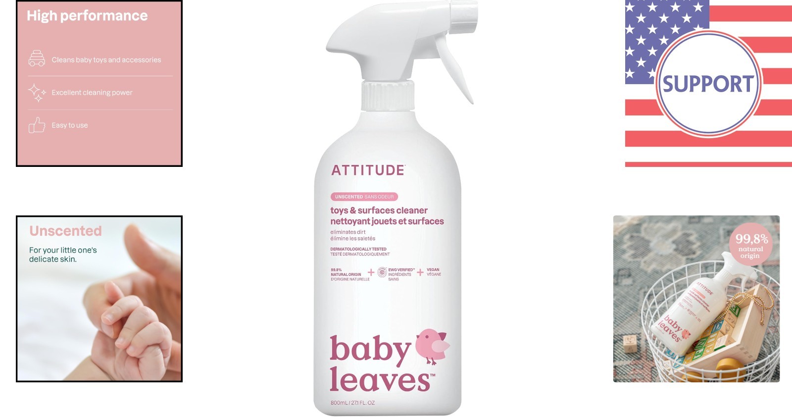 Naturally Derived Multi-Surface Cleaner for Toys – Safe & 27.1 Fl Oz