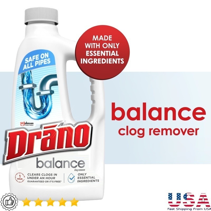 Liquid Drain Cleaner Unclogs Pipes in 60 Minutes Non-Corrosive Gel Safe Drains