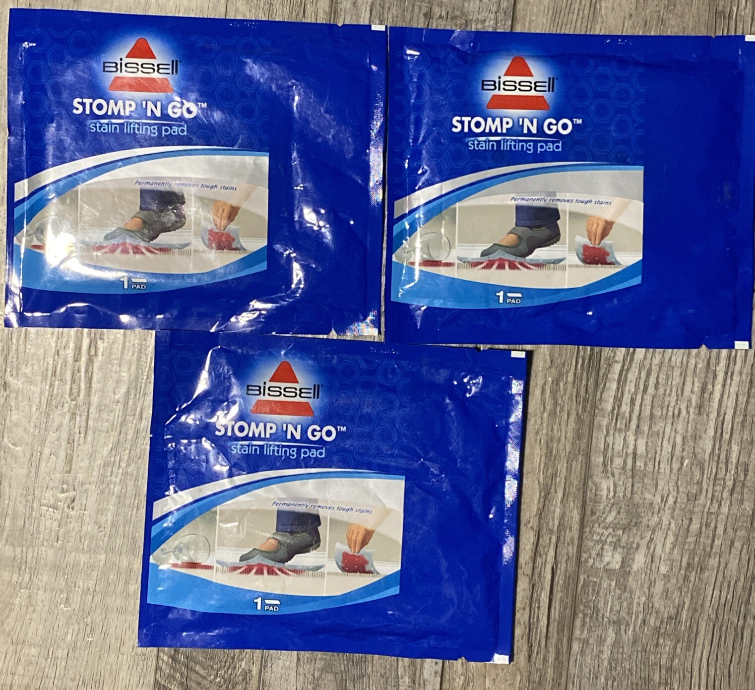 Bissell Stomp ‘n Go Pet Stain Lifting Pad Lot Of 3 Pads- NEW SEALED NOS