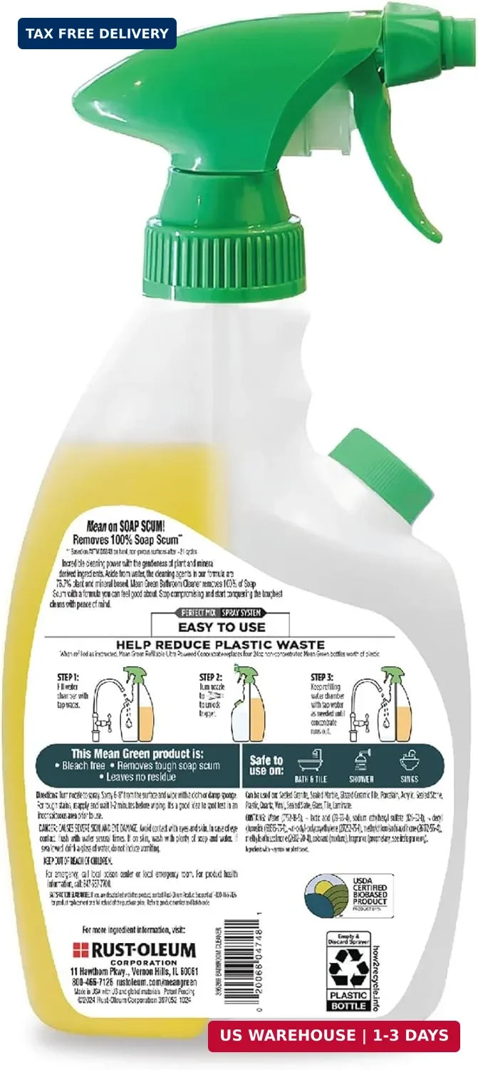 Mean Green Refillable Ultra Powered Bathroom Cleaner Concentrate, Tropical Breez