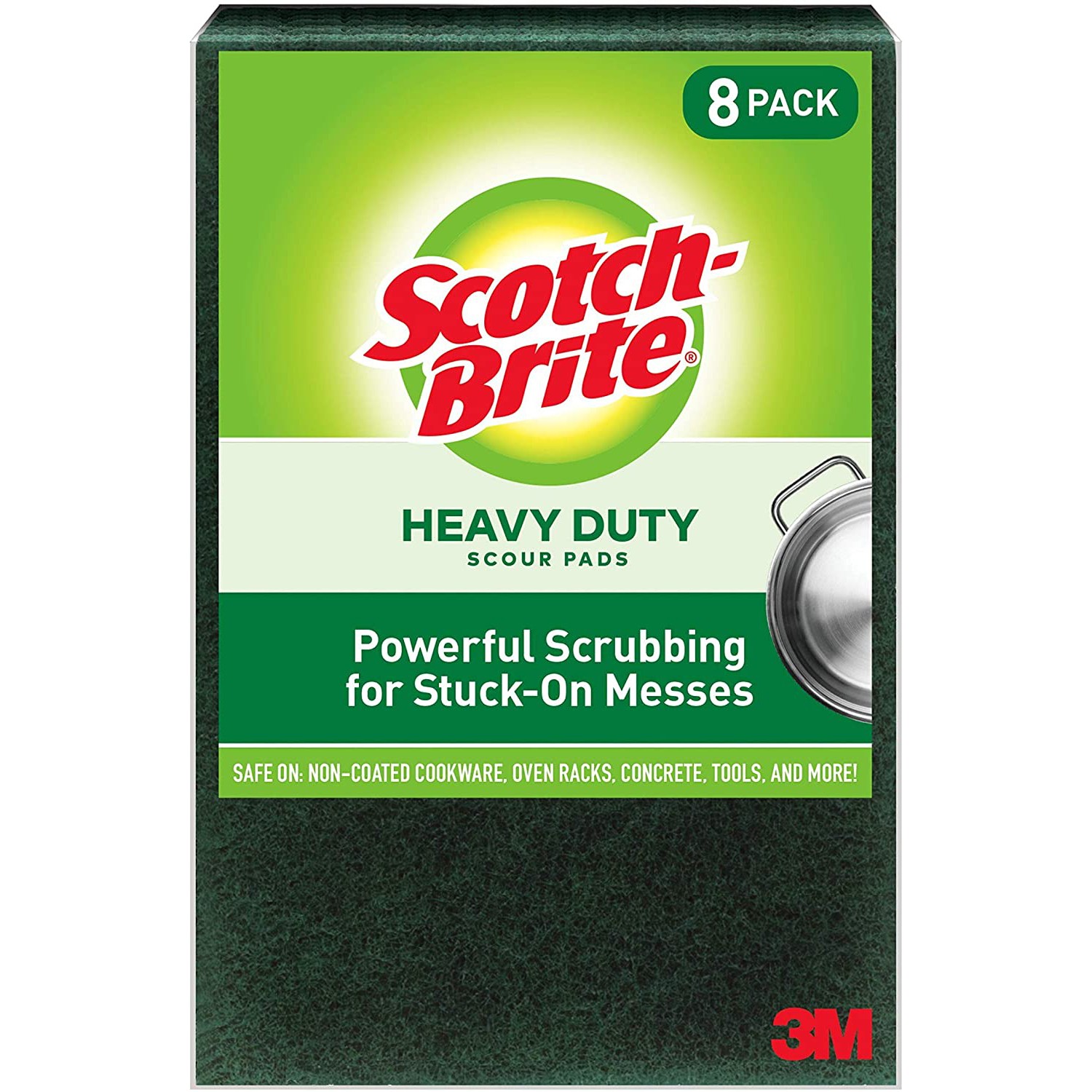 Scotch-Brite Heavy Duty Scour Pads: 9 in. x 6 in. (Green) *8-pack
