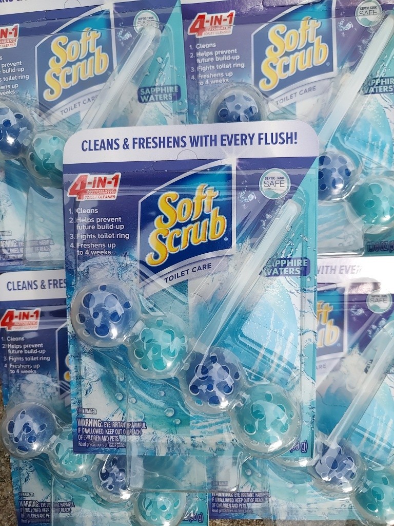 Soft Scrub 4-in-1 Rim Hanger Toilet Bowl Cleaner Sapphire Waters 1 Count 5 Pack