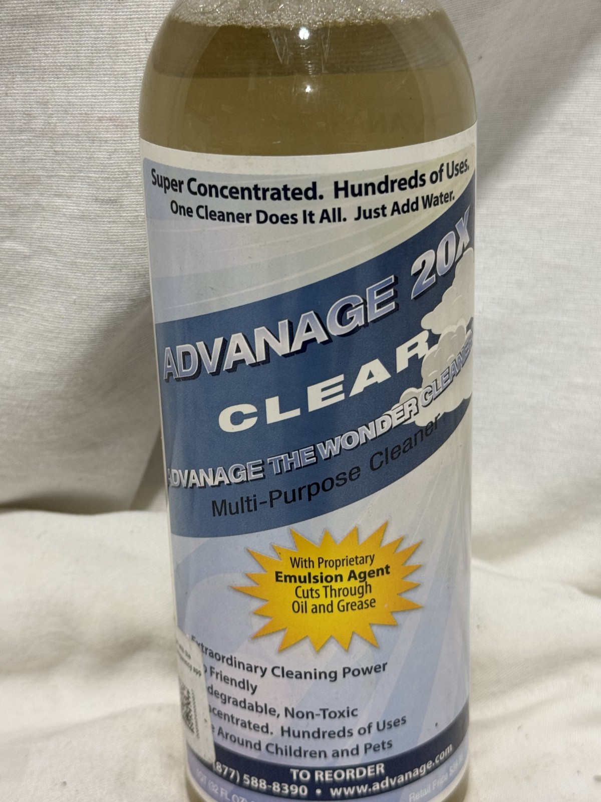 Advanage 20X Clear Multi Purpose Cleaner Ultra Concentrate Grease Stains Mold
