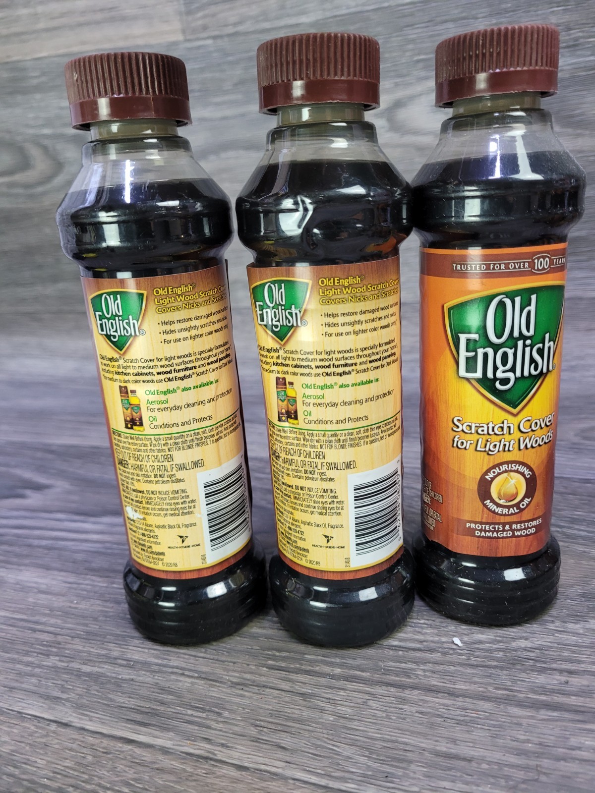 3pc Old English Light Woods 8 -fl oz Unscented Wood furniture scratch cover