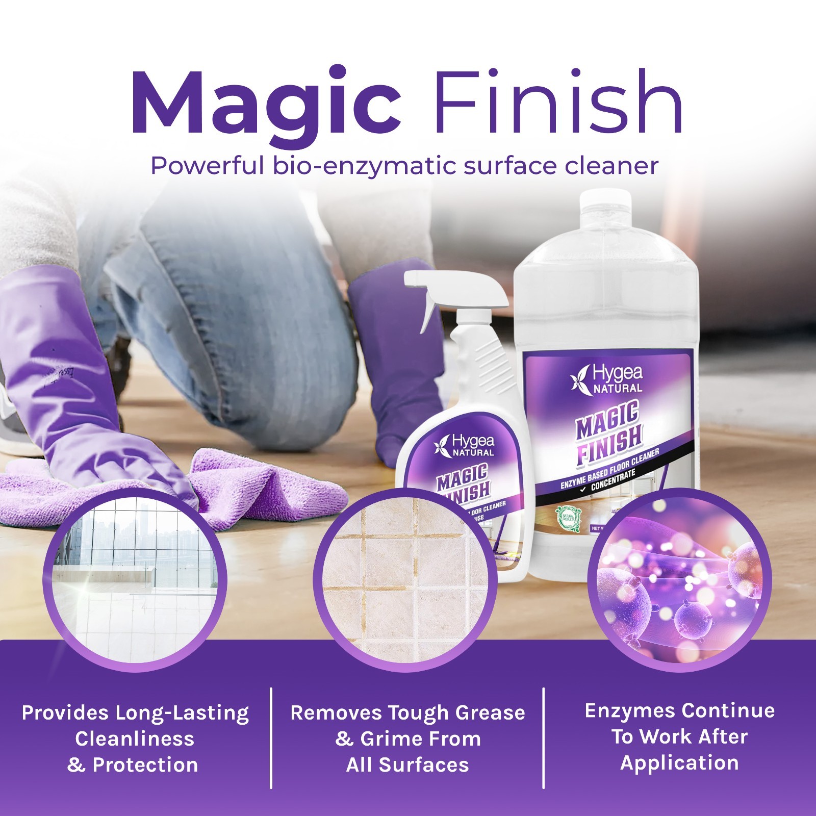 Hygea Natural Magic Finish – Natural Enzyme-Based Floor Cleaner