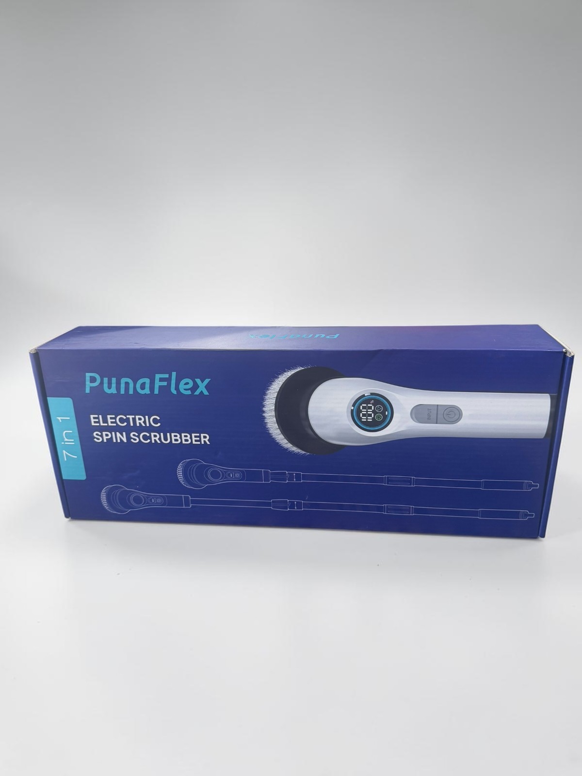 PunaFlex 7-in-1 Electric Spin Scrubber Cordless Cleaning Brush White Free Shippi