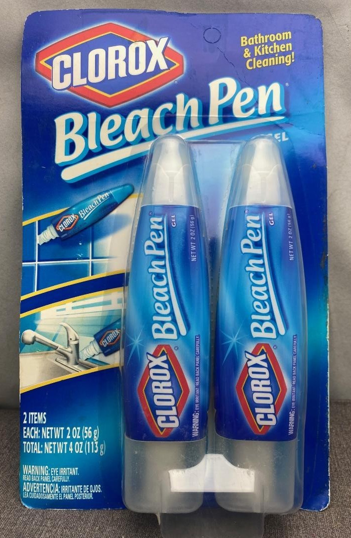 New Clorox Bleach Pen Twin Pack Bathroom Kitchen Cleaning Dual Tips Discontinued