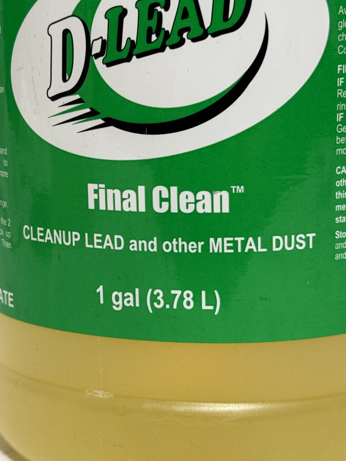 D-Lead Final Clean Concentrate 1 Gallon Lead Metal Dust Cleanup Cleaner Jug New