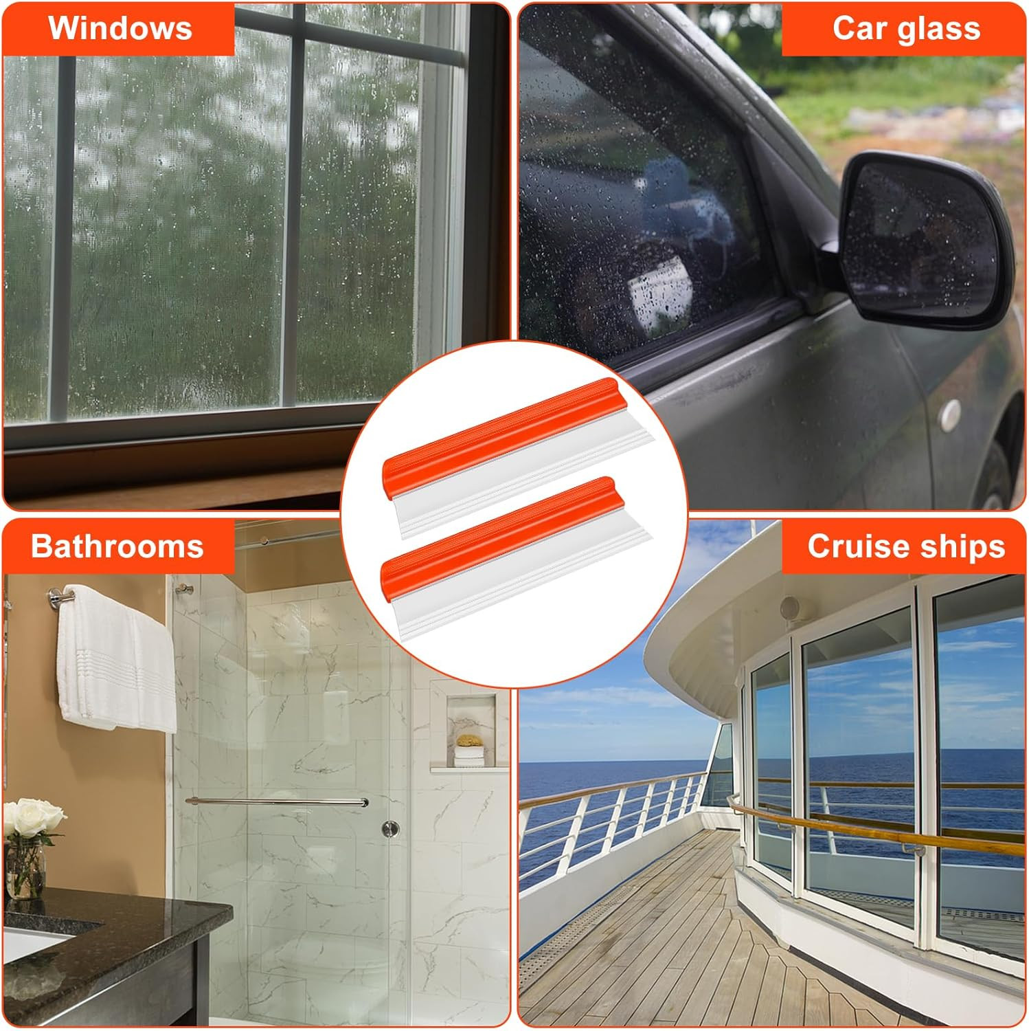 2 Pack 12.2 Inch Car Drying Squeegee Water Blade Silicone Squeegee Profession…