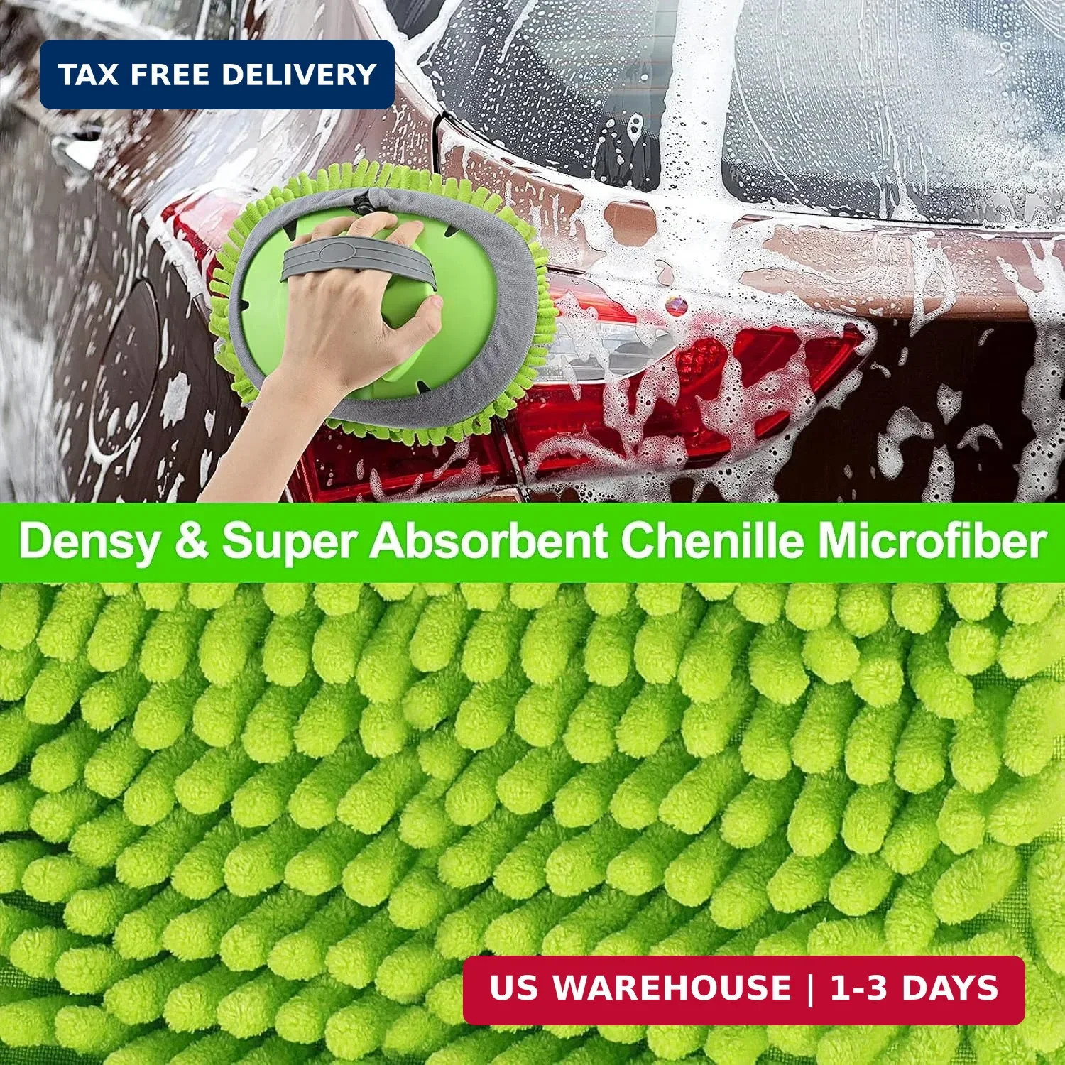 Car Wash Kit, 62” Car Wash Brush with Long Handle, Soft Bristle Scratch-Free Ca