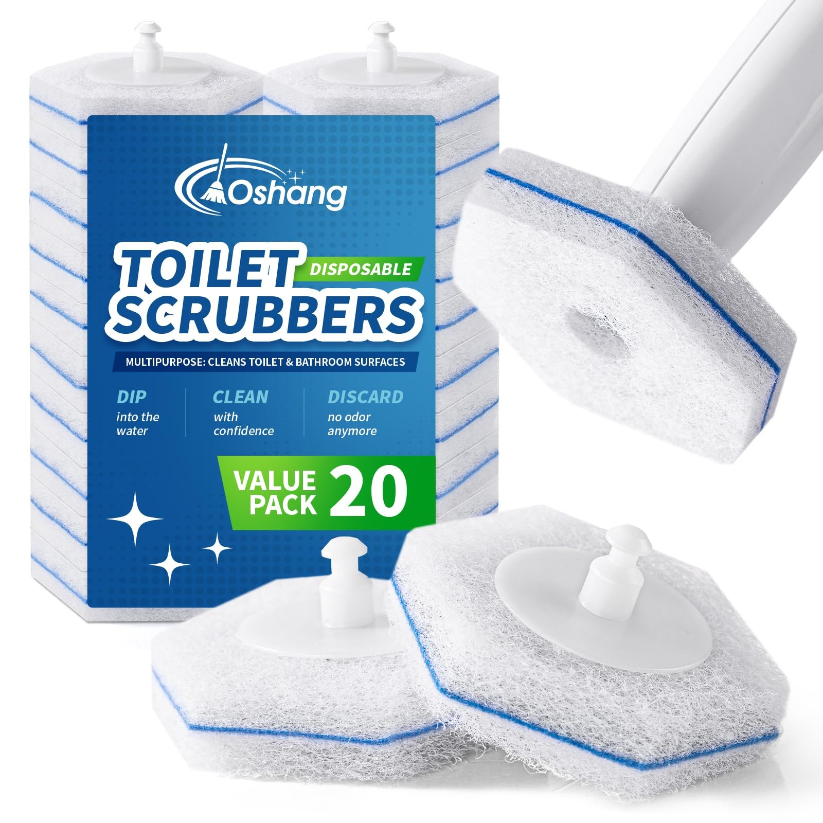Compatible with Clorox Toilet Wand – Disposable Toilet Brush Head Refills (20 Co