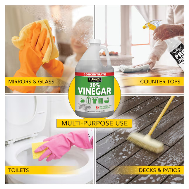 2 Pack Harris 30 Percent Vinegar Concentrated All Purpose Cleaner 1 Gallon Jug