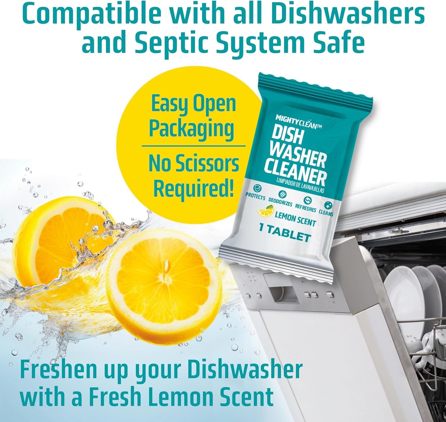 Effortless Dishwasher Maintenance – 24 Non-Toxic Cleaner Tablets, Odor-Free