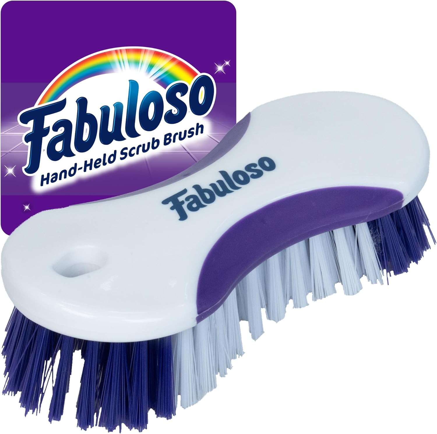 Fabuloso Cleaning Brush, Compact Hand Scrub Brush with Easy Grip Rubber Texture