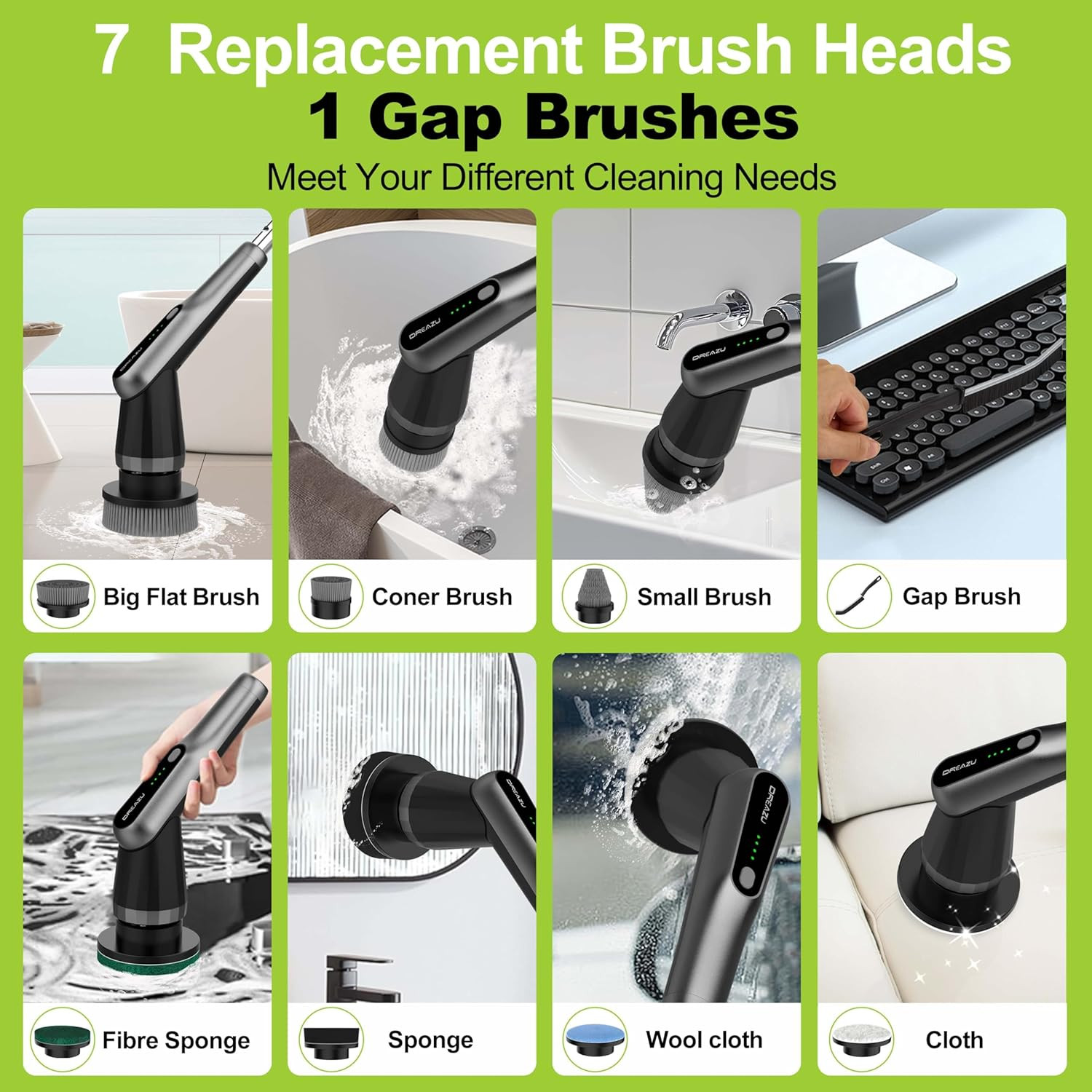 G2-Pro Electric Spin Scrubber – Upgraded 10-In-1 Scrubber Brush Electric, Retrac