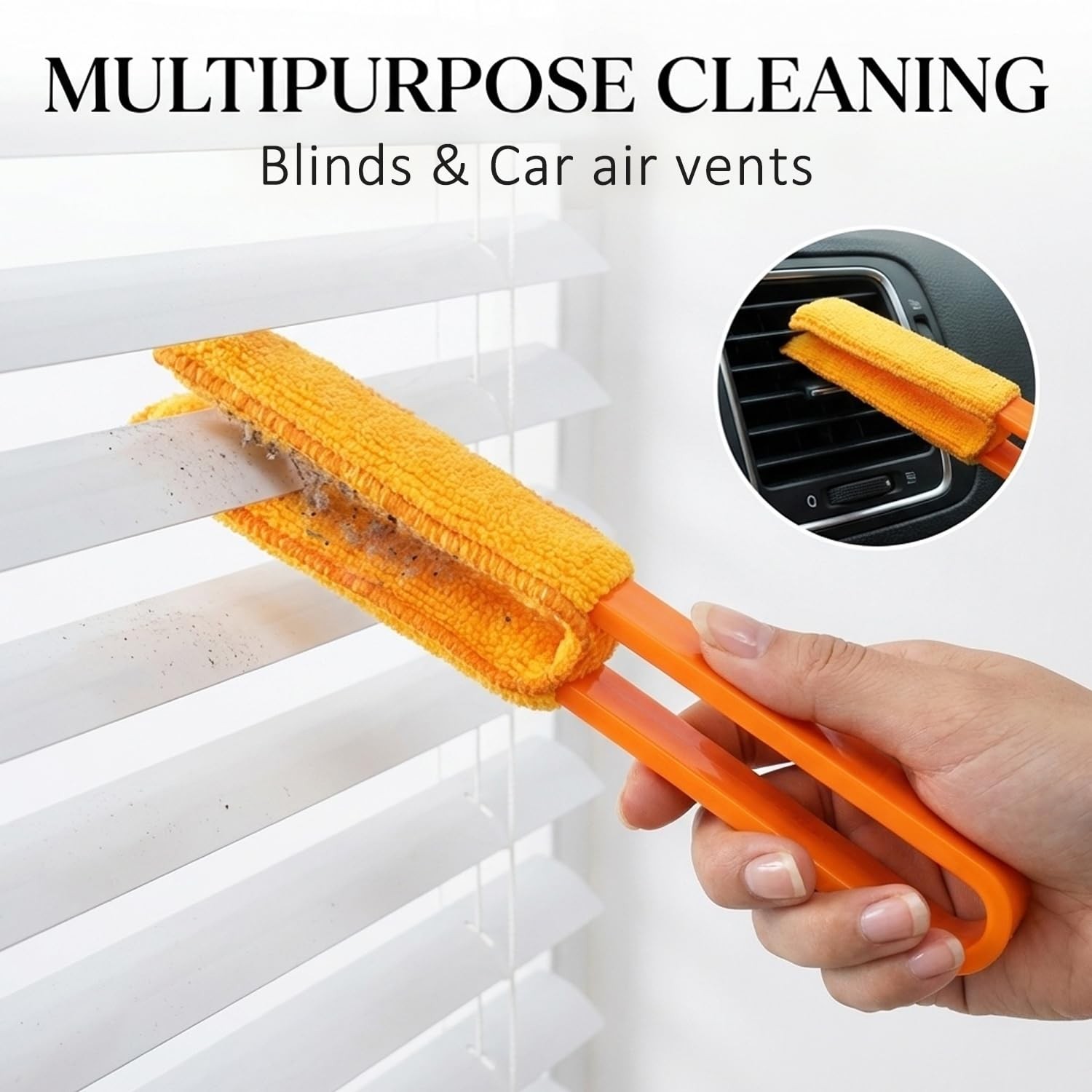4 Pack Microfiber Blinds Duster, 4 Removable and Washable Sleeves, Cleaner fo…
