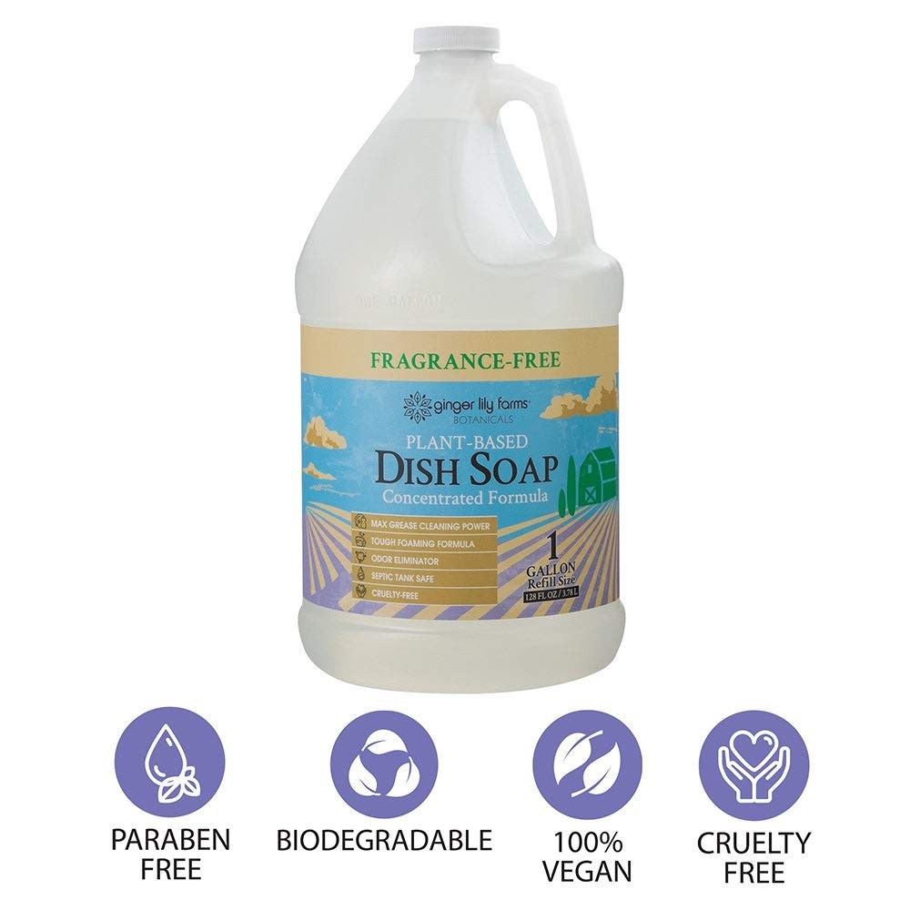 Ginger Lily Farms Botanicals PlantBased Liquid Dish Soap, Concentrated Formul…
