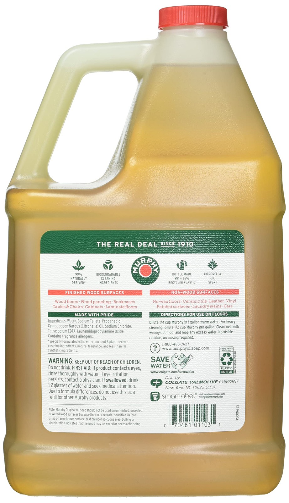 1 PCS Gold CPC01103 Oil Soap Wood Floor Cleaner Heavy Duty Bottle 128oz