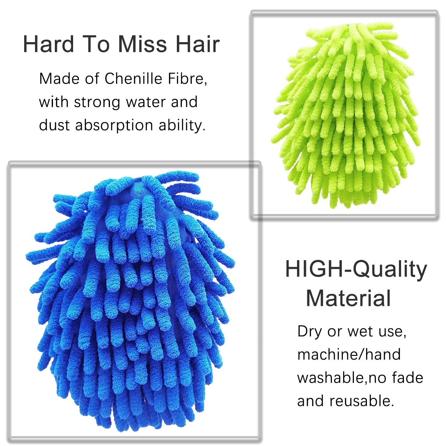 Microfiber Duster Cleaning Hand Washable Detachable 4 Replaceable Heads Wet Dry