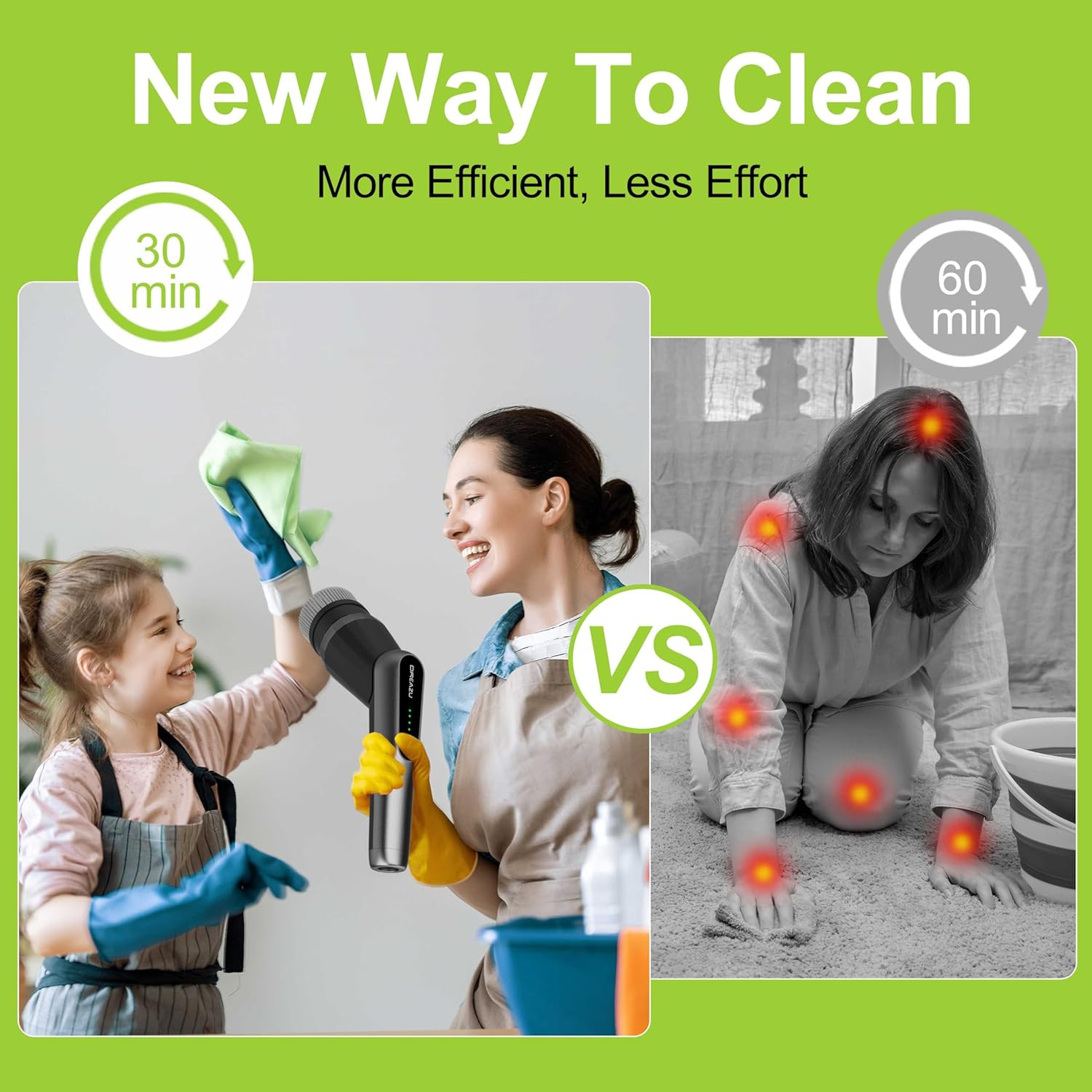 G2-Pro Electric Spin Scrubber – Upgraded 10-In-1 Scrubber Brush Electric, Retrac