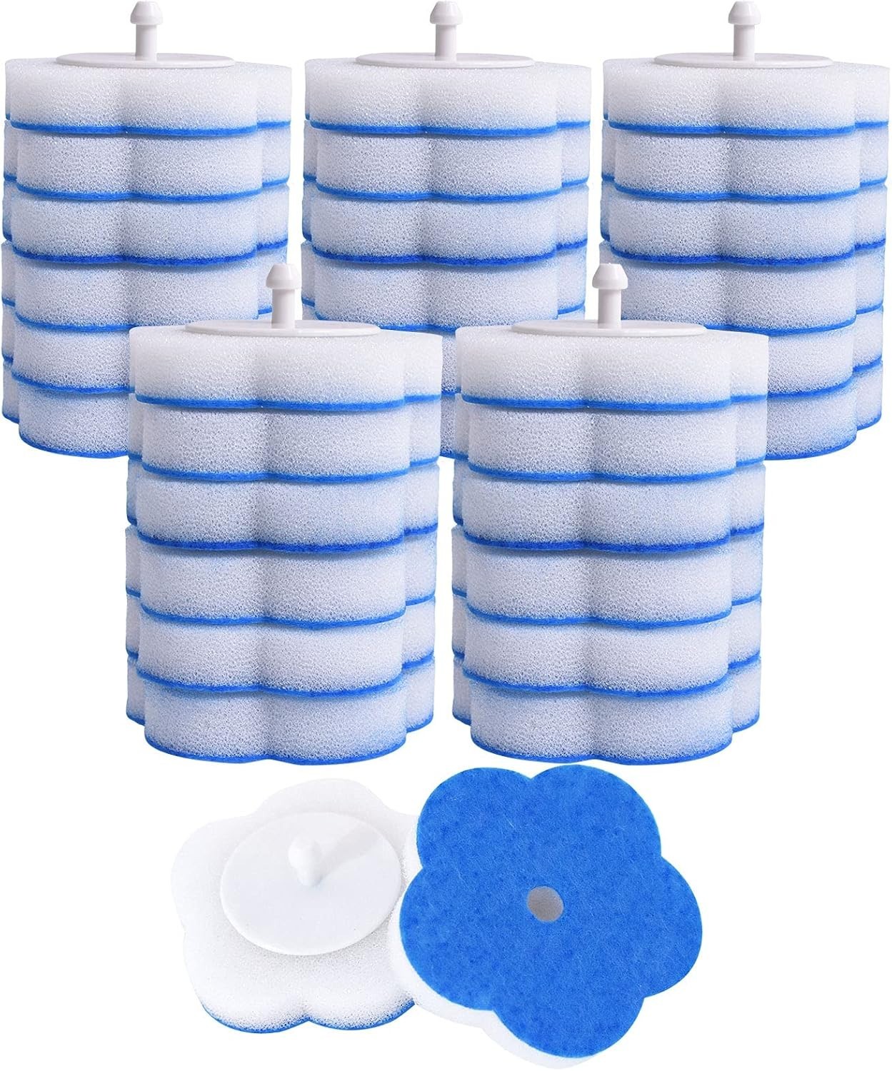 Toilet Bowl Wand Refills 32 Pcs Disposable Cleaning Sponges Heads for Hygiene