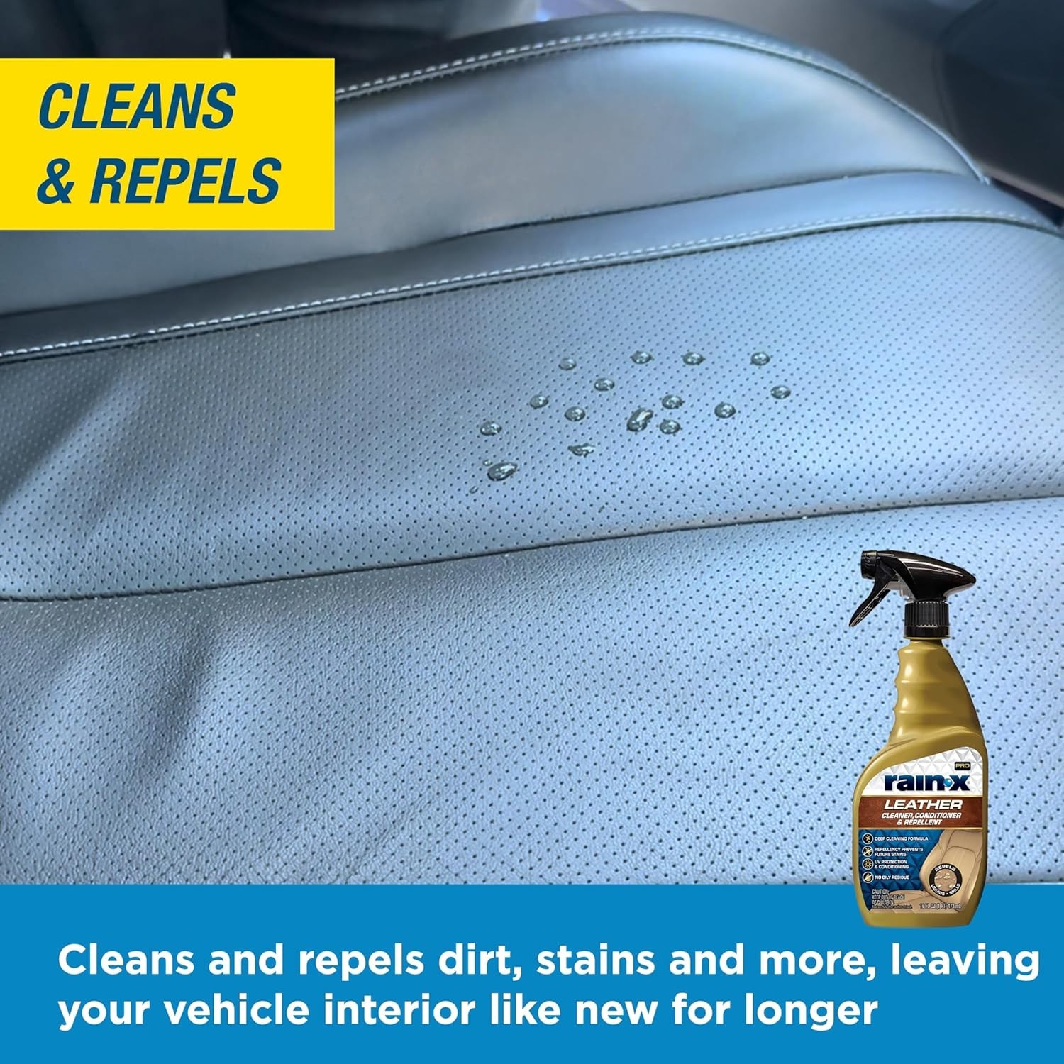 16 Oz Leather Cleaner, Conditioner & Repellent – Effortless Care for Interiors