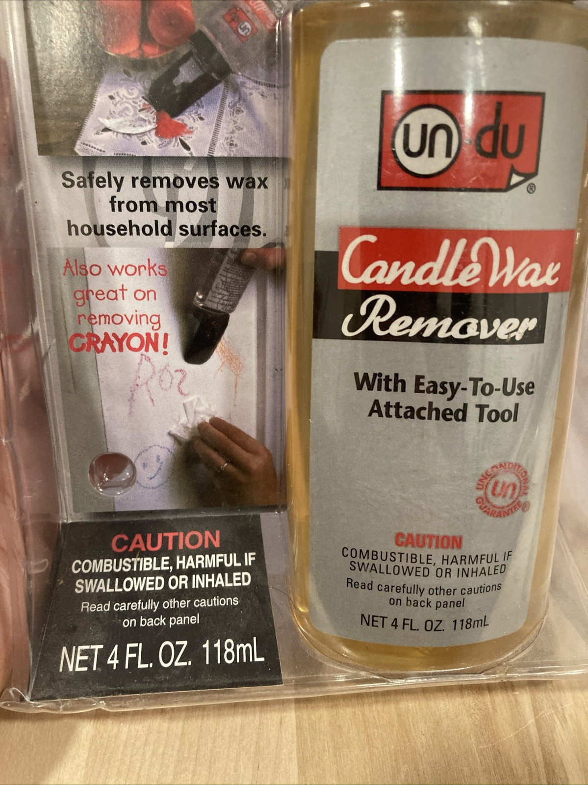 Un-Du Candle Wax Remover With easy to use attached Tool Crayon