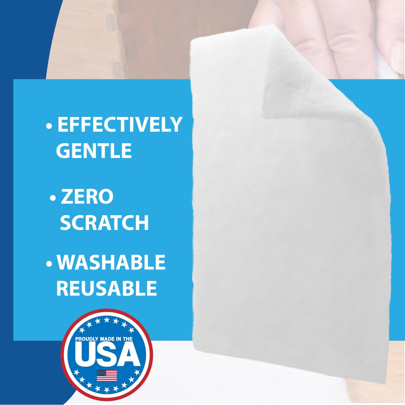 10 Pack of 6 x 9 White Non Scratch Non-Woven Pads for Buffing Cleaning Polish…