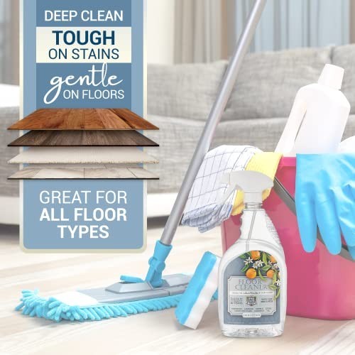 Citrus Floor Cleaner 32oz Liquid for Hardwood Tile Laminate Streak-Free No Rinse