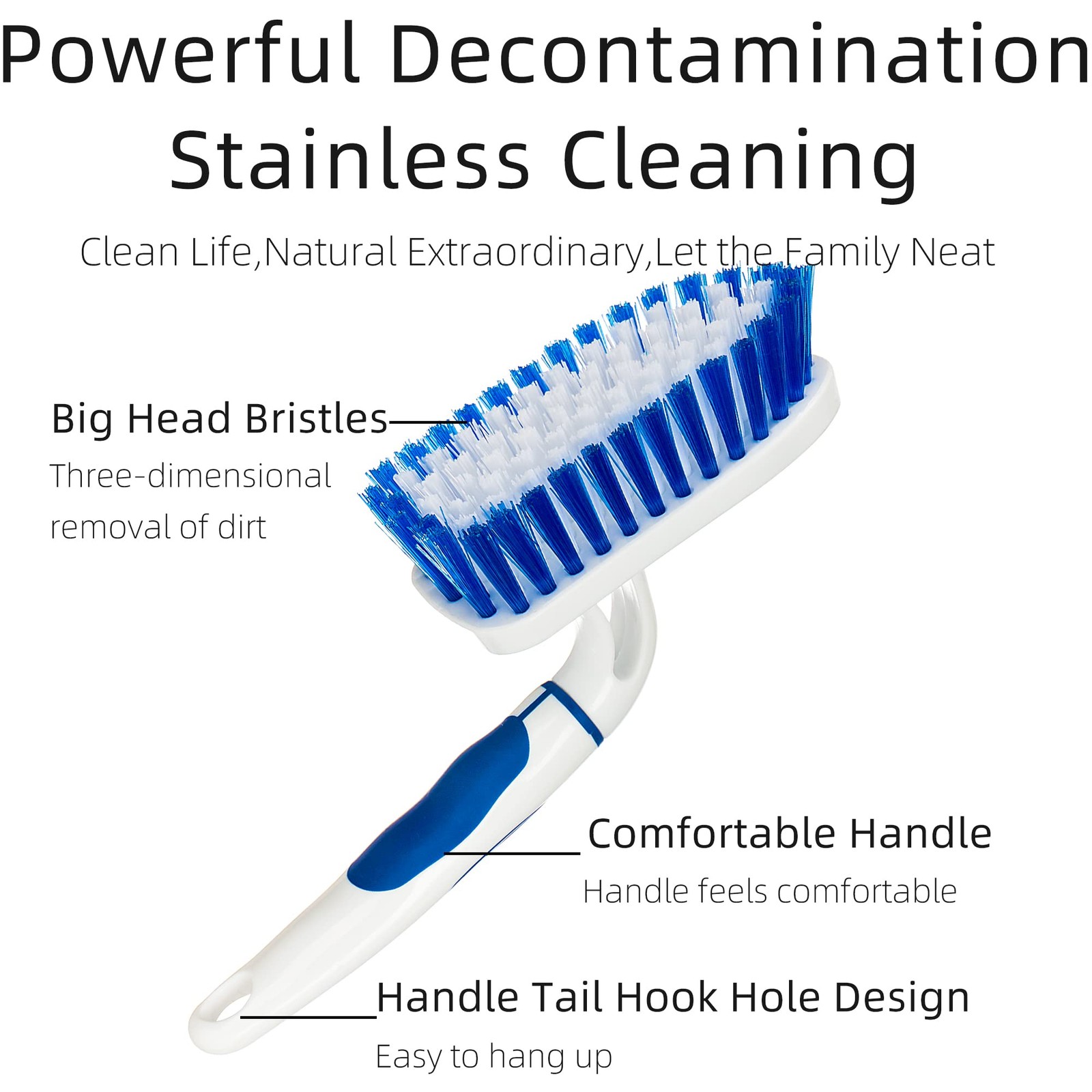 2-Pack Scrub Brush for Cleaning with Long Handle,Medium Firm Brush Bathroom C…