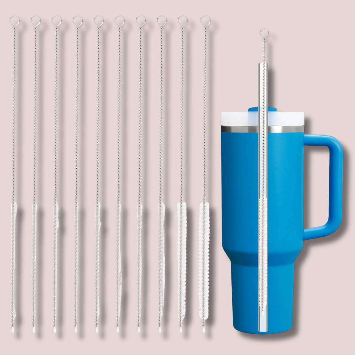 Straw Cleaner Brush for Stanley, 10Pcs Extra Long Straw Cleaning Brush for 40Oz