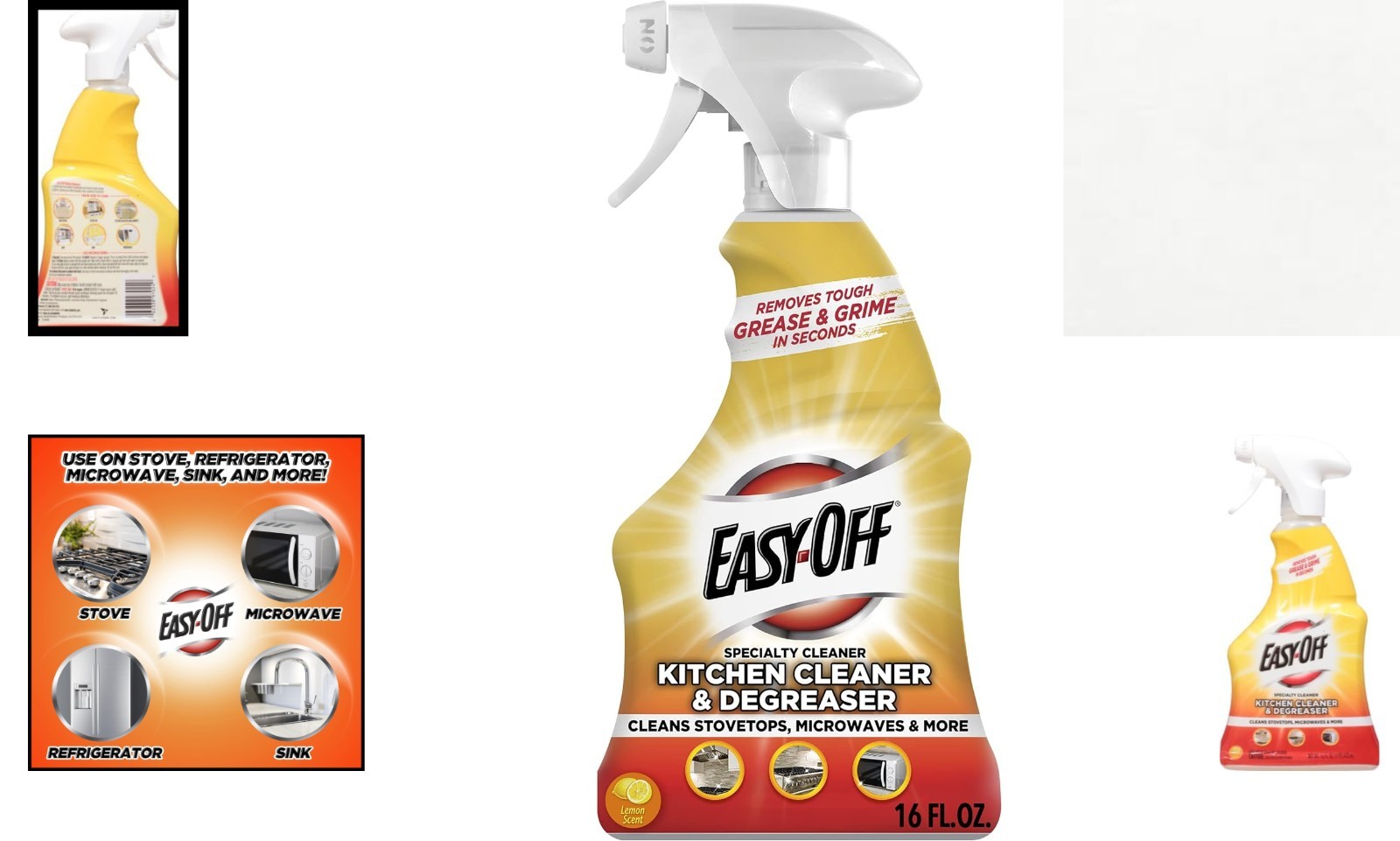 Powerful 16 Fl Oz Degreaser Spray – NSF Certified Lemon Cleaner for Kitchens
