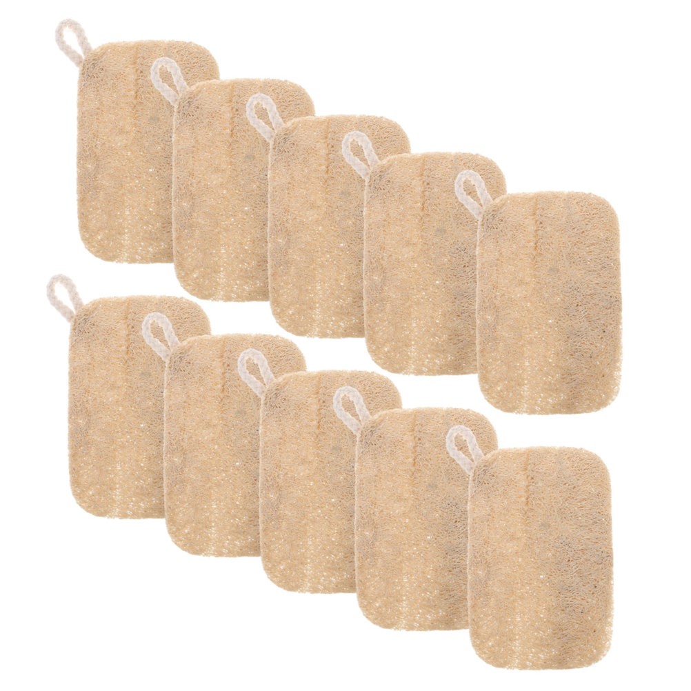 30Pcs Natural Loofah Dish Brush Reusable Kitchen Cleaning Tool Light Yellow