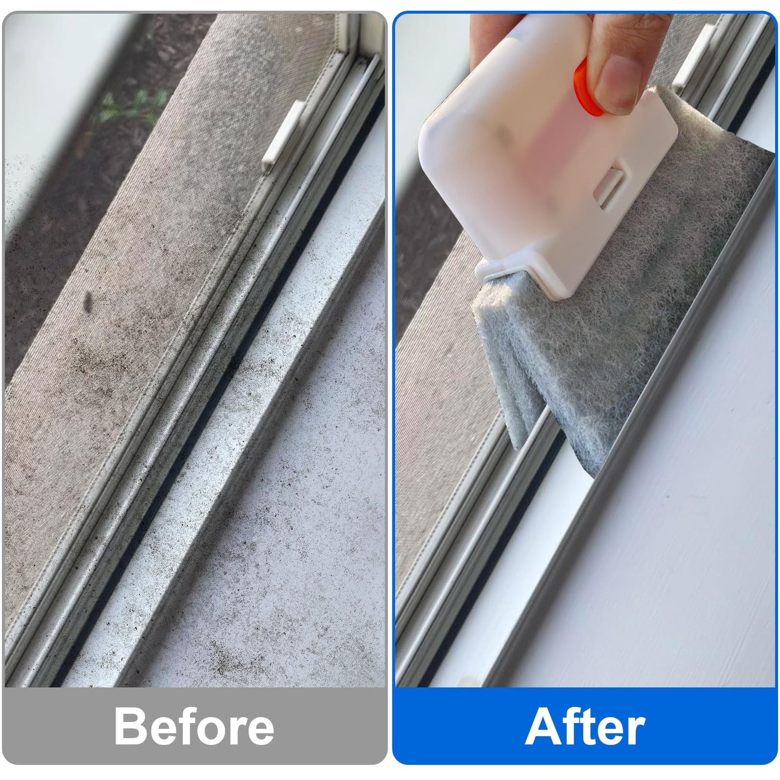 Window Sill Cleaner Tool,10 Pcs Magic Door Window Track Cleaning Tools Kit,Sl…