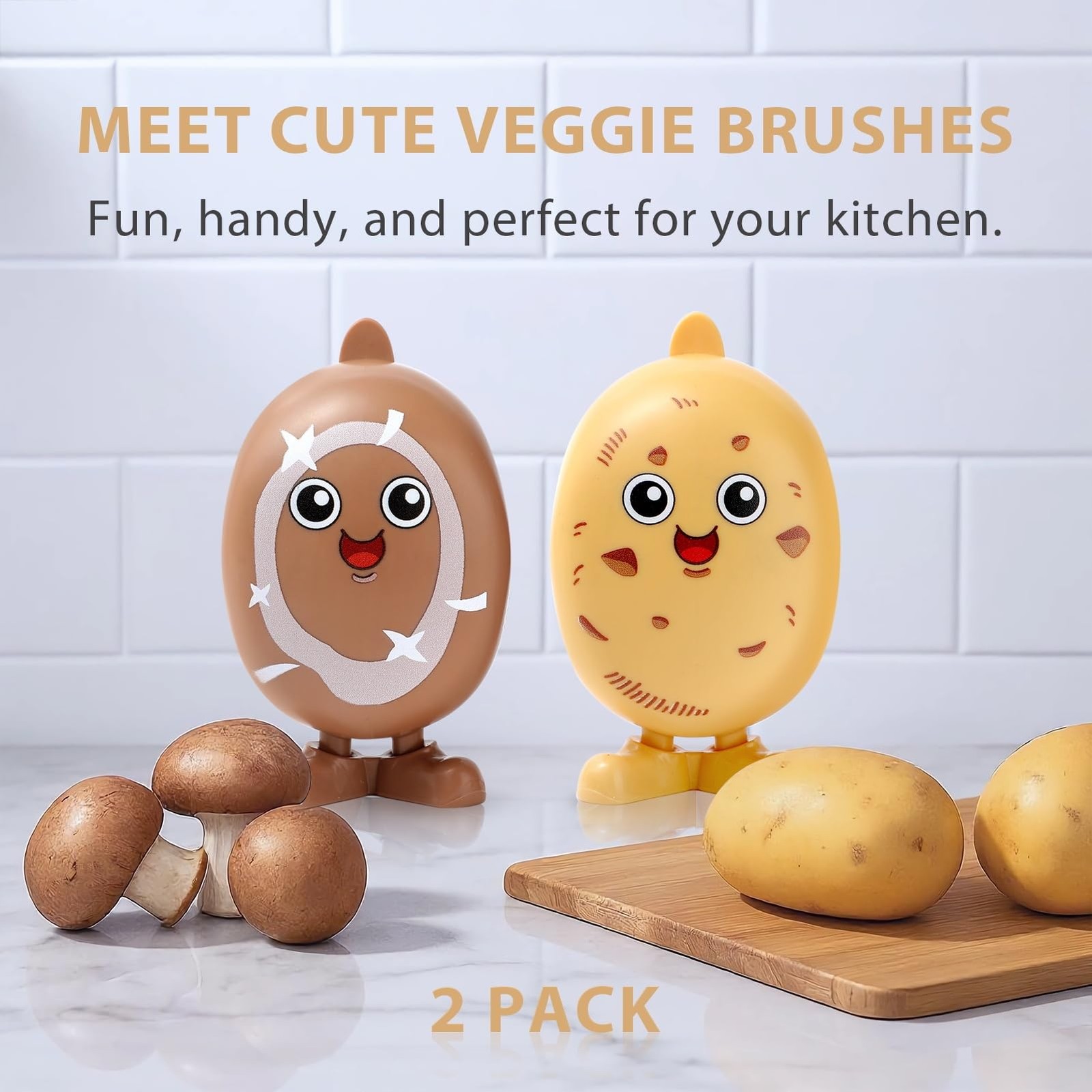 Vegetable Brush Scrubber Potato Mushroom Scrubber Brush Cleaning Veggie Fruit W
