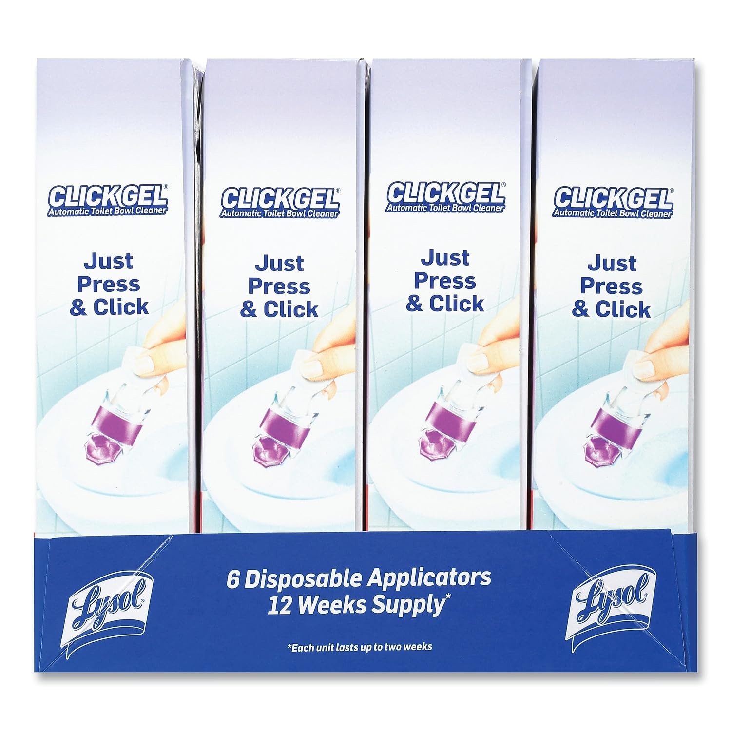 Lysol Click Gel Toilet Bowl Cleaner | Lavender Scent | 6 Count