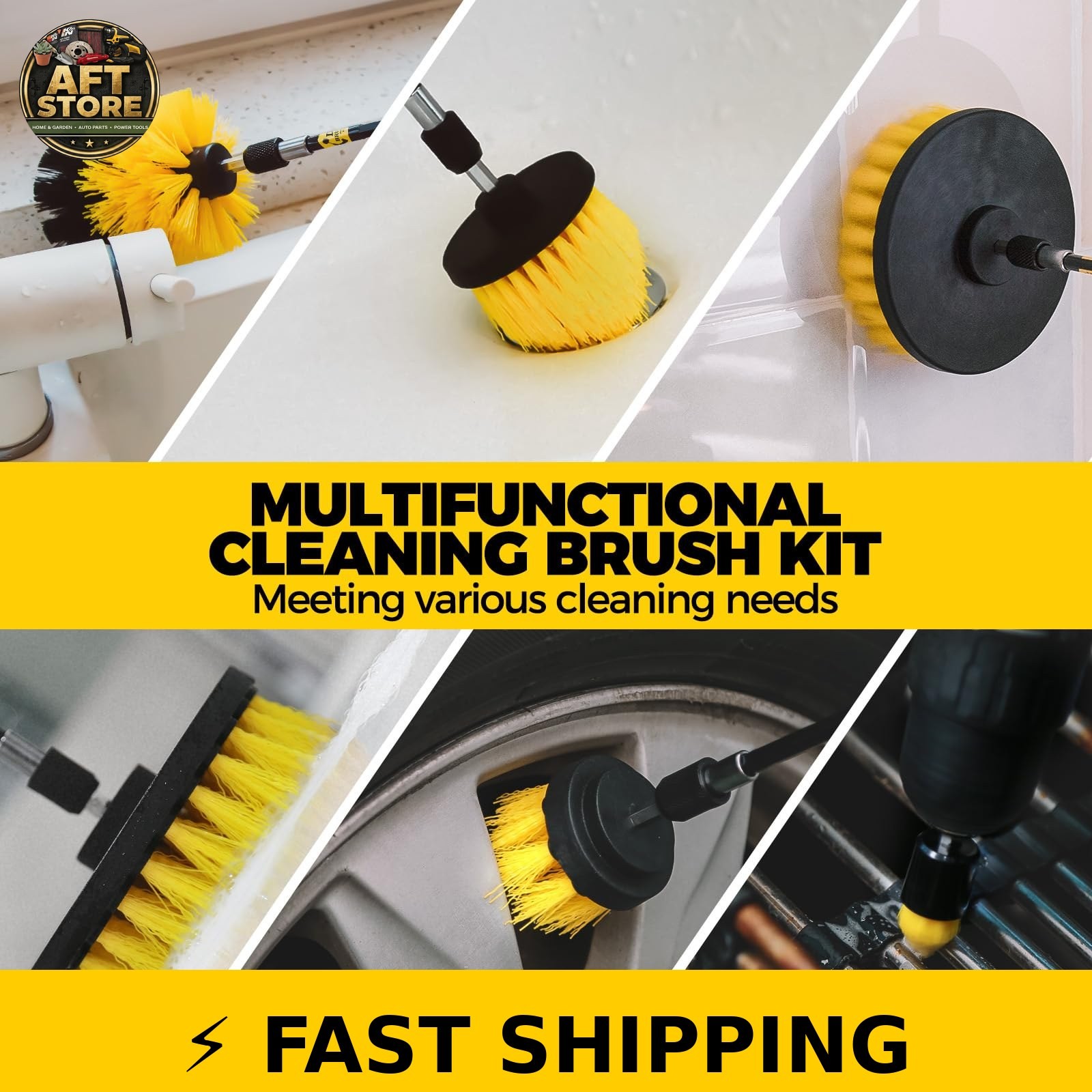 Holikme 40 Piece Drill Brush Attachment Set for All-Purpose Cleaning