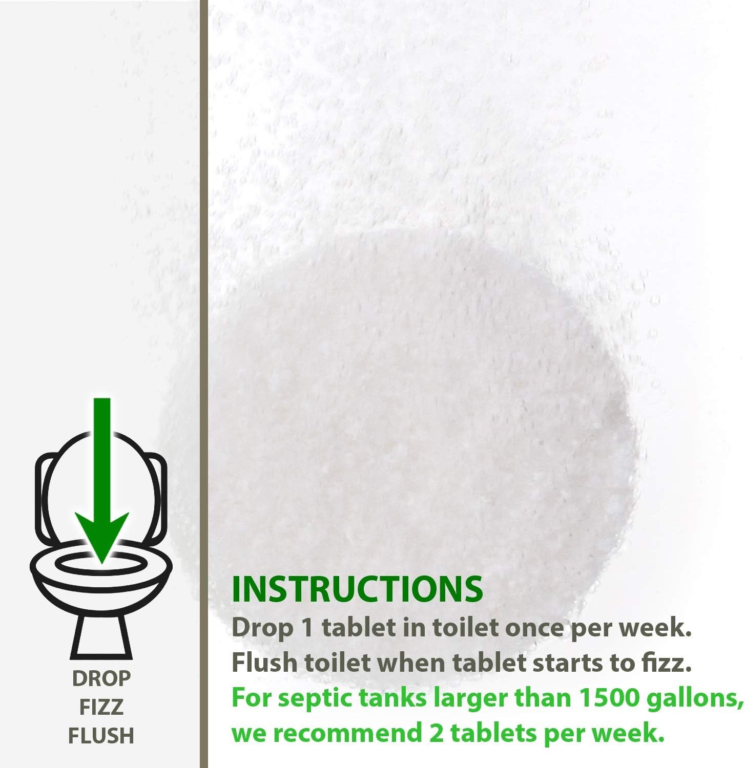 52 Weekly Septic Tank Treatment Fizz Tablets – Easy Flush Bio Toilet Tabs with B