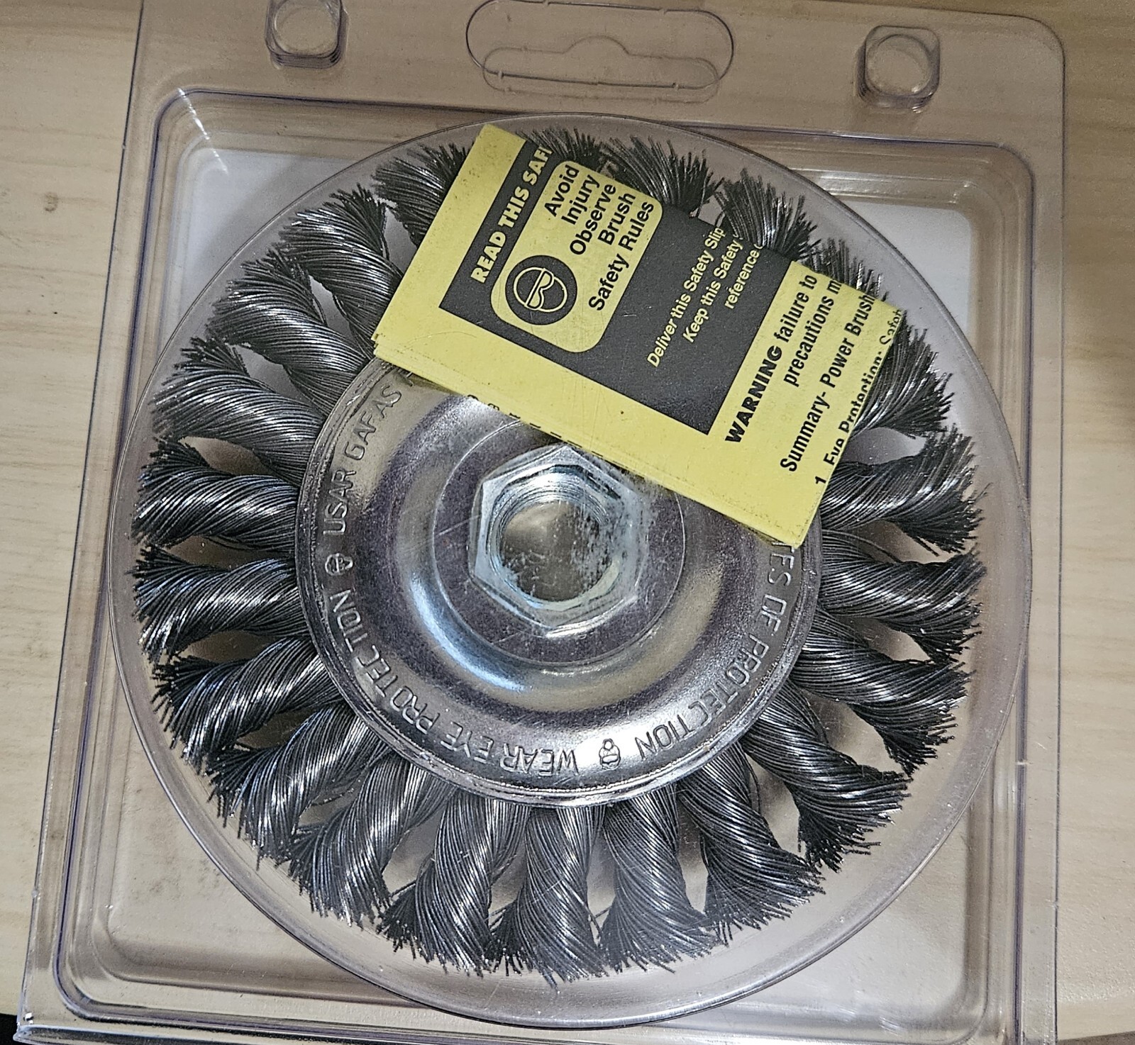 Pferd Inc 82165 4″X5/8-11 Thread full cable twist knot Wire Wheel brush. NEW
