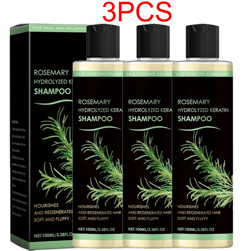 3PCS Organic Rosemary Hair Growth Shampoo for Natural Thickening & Strengthening