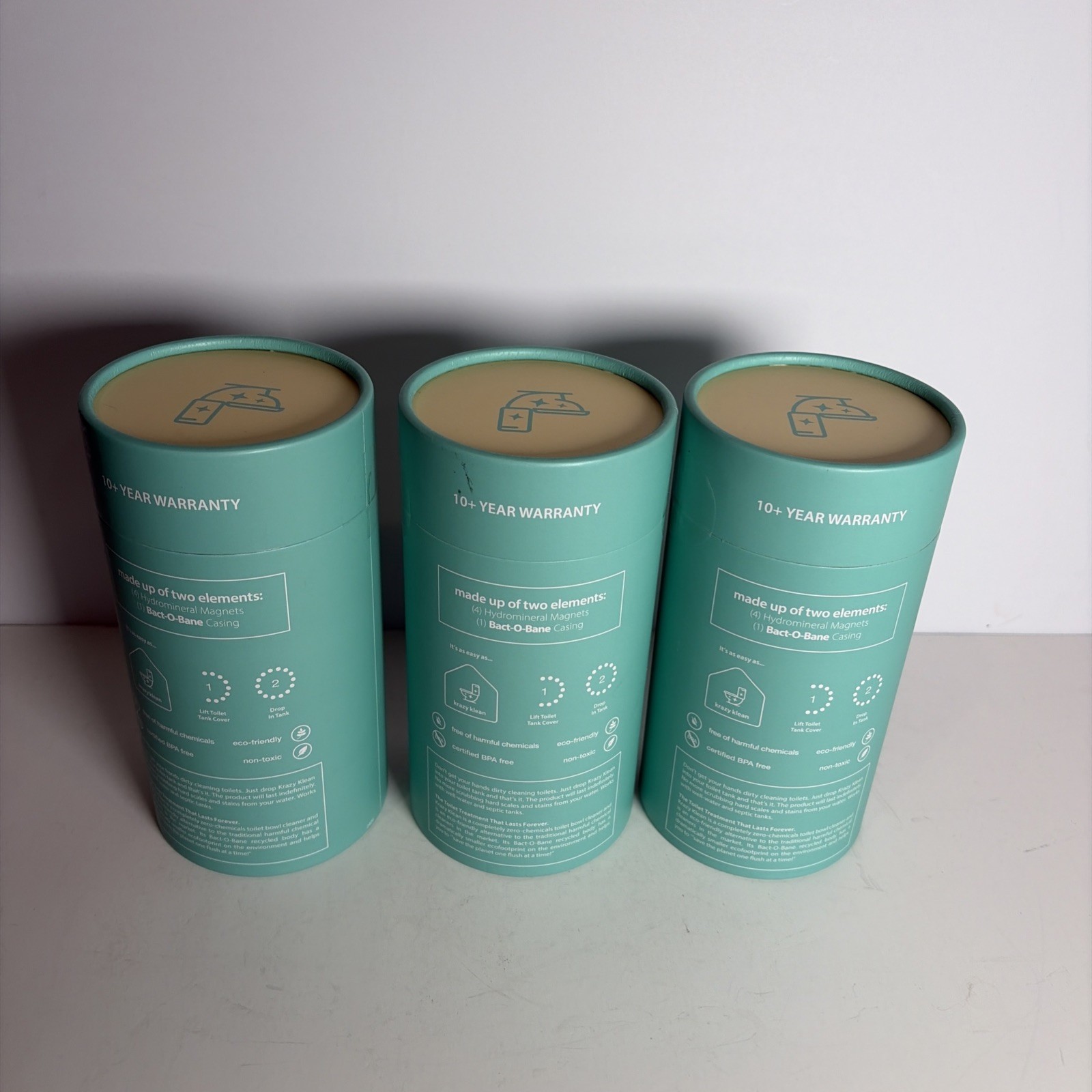 Krazy Klean w Bactobane Toilet Treatment Cleaner 3 PACK – No Chemicals